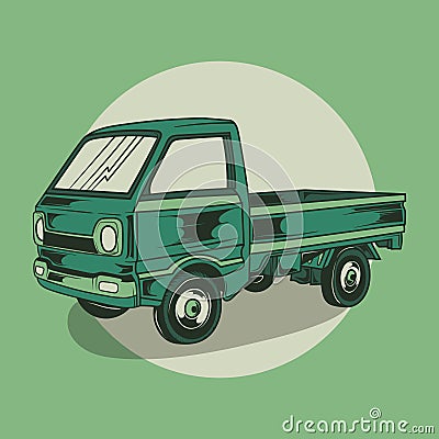 vector illustration of old pickup car Vector Illustration