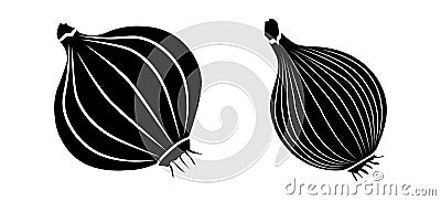 Vector illustration onion silhouette Vector Illustration