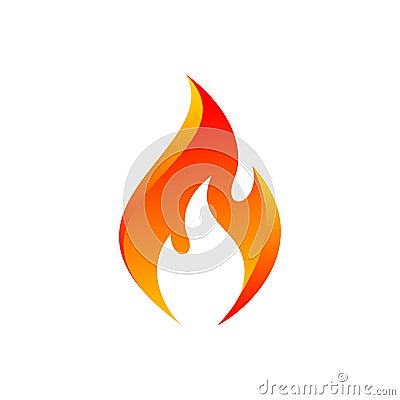 Vector Orange Flame Icon Vector Illustration