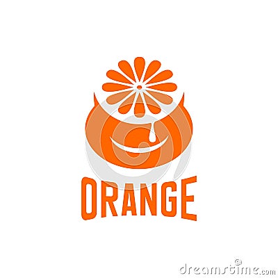 orange fruit and cup Vector Cartoon Illustration