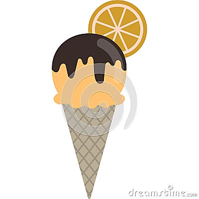 Orange Sherbet Ice Cream Vector Illustration Vector Illustration