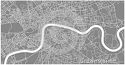 Vector illustration outline of London city map Vector Illustration