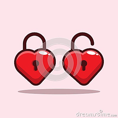 Vector Illustration Padlock Love Vector Illustration