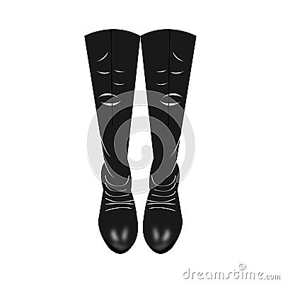 Vector illustration of a pair of woman black boots Vector Illustration