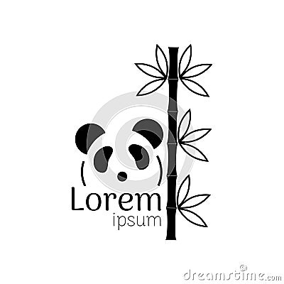 Vector illustration panda bear silhouette. Panda animal Logotype concept icon Vector Illustration