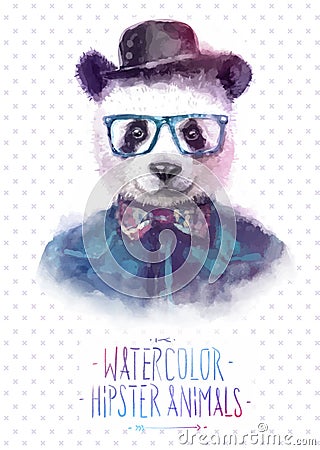 Vector illustration of panda portrait in Vector Illustration