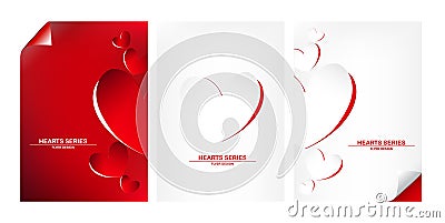 Vector illustration paper heart set design II Vector Illustration