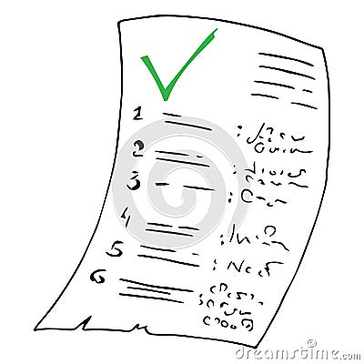 Schedule, examination work. Vector illustration of paper with inscriptions statement. Account, check Vector Illustration