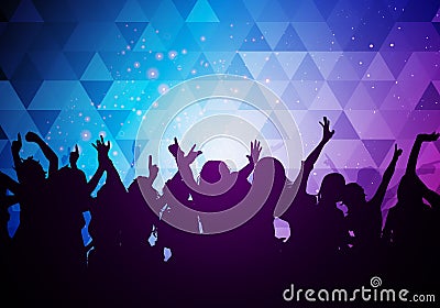 Vector illustration party young people crowd dancing background Vector Illustration