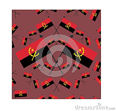 Vector Illustration of Pattern Angola Flags Vector Illustration