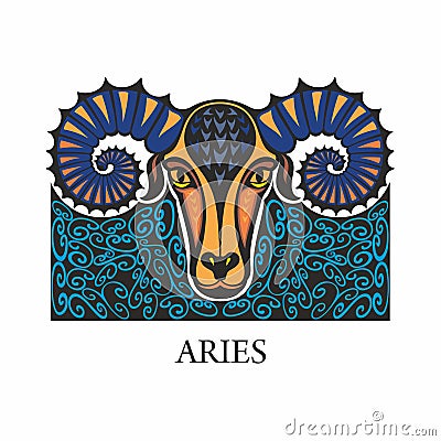 Vector illustration pattern with aries horoscope zodiac sign Vector Illustration