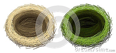 Vector illustration pattern of empty bird`s nest,which can be used as a material Vector Illustration