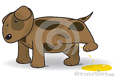 Vector illustration of a peeing dog Cartoon Illustration