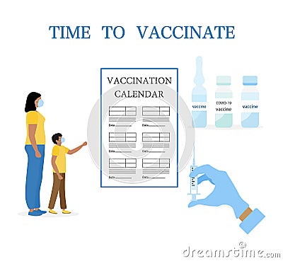 Vector People Vaccination Immunization Health Kid Vector Illustration