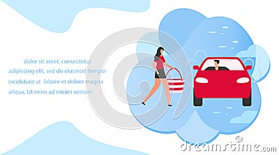 People car Taxi service City transportation Vector Vector Illustration