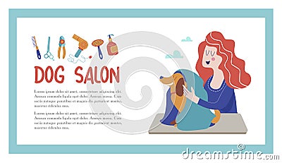 Vector illustration for pet hair salon, styling and grooming shop, pet store for dogs and cats. Vector Illustration