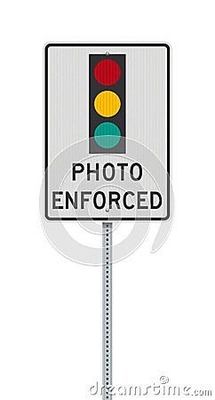 Photo Enforced Traffic Light road sign Cartoon Illustration
