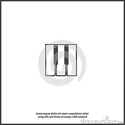 Vector illustration piano key icon on white isolated background Vector Illustration