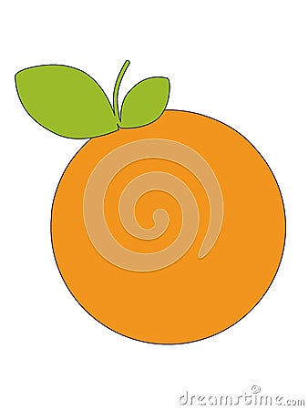 Picture of an Orange Fruit Vector Illustration