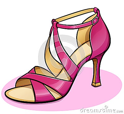 Vector pink woman shoe design Vector Illustration