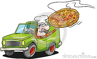 Pizza delivery Vector Illustration