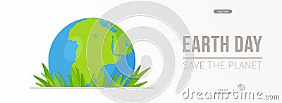 Vector illustration of the planet's trash day banner. World Day of Planet Earth. Vector Illustration