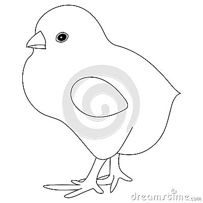 Vector illustration of a plump chicken. Outline on an isolated background. Coloring book for children and adults. Vector Illustration