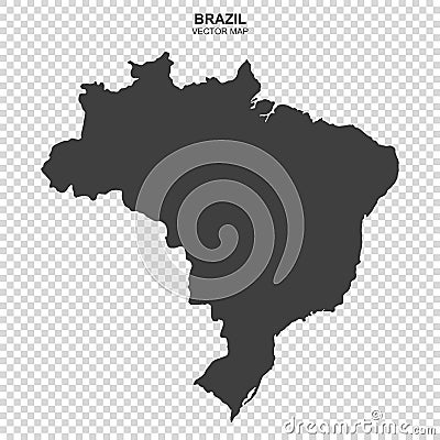 Political map of Brazil isolated on transparent background Vector Illustration
