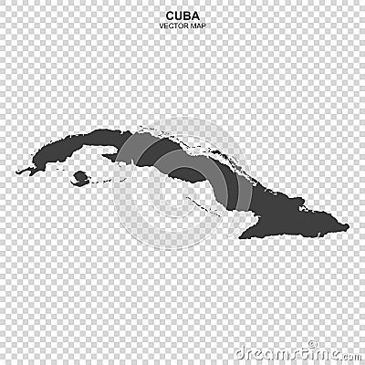 Political map of Cuba isolated on transparent background Vector Illustration