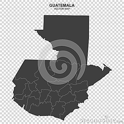 Political map of Guatemala isolated on transparent background Vector Illustration