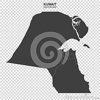 Political map of Kuwait isolated on transparent background Vector Illustration