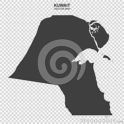 Political map of Kuwait isolated on transparent background Vector Illustration