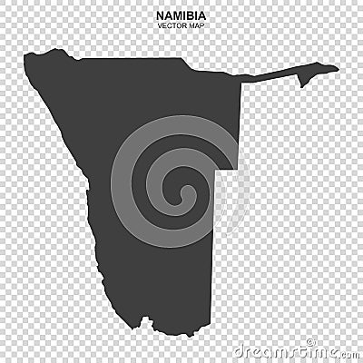 Political map of Namibia isolated on transparent background Vector Illustration