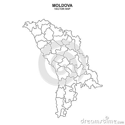 Political map of Moldova isolated on white background Vector Illustration