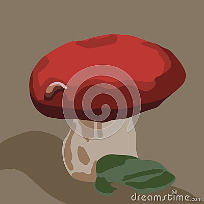 Vector illustration of a porcini mushroom. Vector Illustration