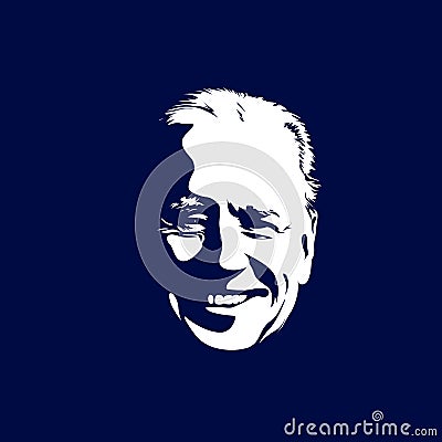 A vector illustration portrait of President Joe Biden on white background. flip-flop style Vector Illustration