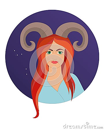 Aries astrological sign. Vector Illustration