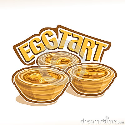 Vector illustration of portuguese dessert Egg Tart Vector Illustration