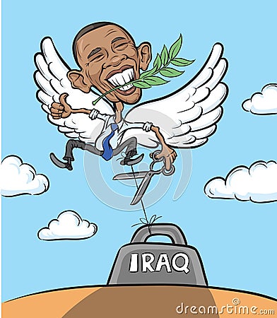 Vector illustration of President Obama as a Dove Vector Illustration