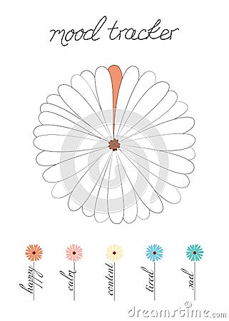 Vector illustration for printable with petals of flower on white background. Vector Illustration