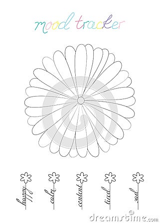 Vector illustration for printable with petals of flower on white background. Vector Illustration