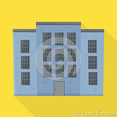 Vector illustration of prison and building icon. Graphic of prison and jailhouse stock symbol for web. Vector Illustration