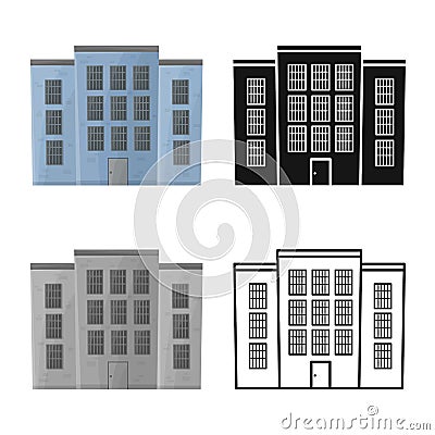 Vector illustration of prison and building symbol. Graphic of prison and jailhouse stock vector illustration. Vector Illustration