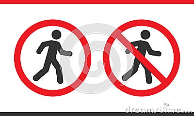 Vector Prohibition no pedestrians sign Vector Illustration