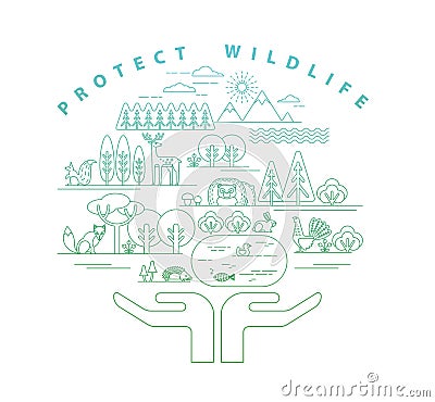 Vector illustration of protection nature. Vector Illustration