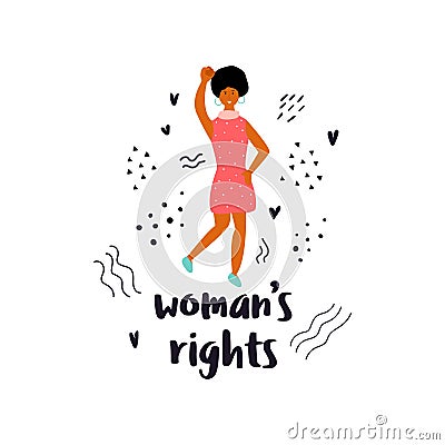 Vector illustration of black striking woman Vector Illustration