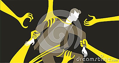 Philosophy of life and psychological dependence of a person Vector Illustration