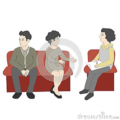 Vector illustration of psychology. Psychologist woman holds a se Vector Illustration