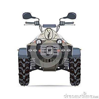 Vector illustration of quad bike in flat design Vector Illustration