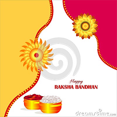 Vector Illustration for Rakhi Festival Background Design with Creative Rakhi Illustration, Indian Religious Festival Raksha Vector Illustration